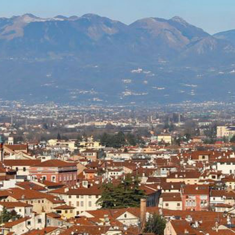 Vicenza among ancient buildings and city streets